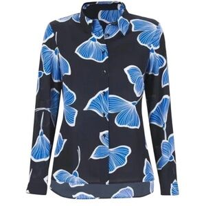 Like-new CAbi Navy floral Regal blouse #6080